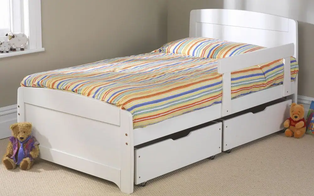 Friendship Mill Wooden Rainbow Kids Bed, Short, No Storage, , No Guard Rail
